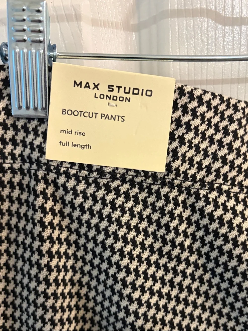 Max Studio Black & Cream Houndstooth TwoPiece with Bootcut Pants